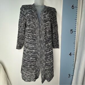United States Sweaters Heathered Black White Cardigan Open‎ Front Women's Medium